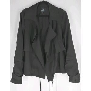 Daytrip Open Front Short Jacket Black Size Medium Cinch Waist